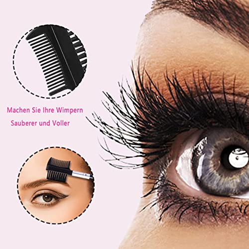 Duo Augenbrauen Bürste und Kamm Wimpernkamm bürste Augenbrauenpinsel abgewinkelter Augenbrauenbürste Augenbrauen Kamm Bürste(Schwarz)