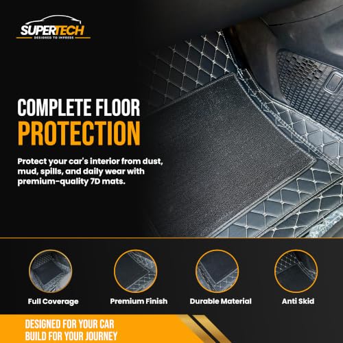 Image of 7D Car Floor Mat for Hyundai Grand i10 NIOS | Black Silver