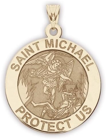 PicturesOnGold.com Saint Michael Religious Medal - 2/3 Inch Size of Dime, Sterling Silver - Image 2