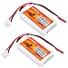 floureon 2S 7.4V 450mAh 20C Lipo Battery Pack with JST Plug for RC Car Truck Truggy Airplane Quadcopter UAV Drone FPV (2pack)