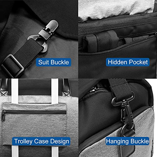 OZUKO Gym Bag Backpack, 4 in 1 Carry-on Garment Bag Large Duffel Bag Suit Travel Bag Weekend Bag Flight Bag Overnight Bag with Shoes Compartment (Black)