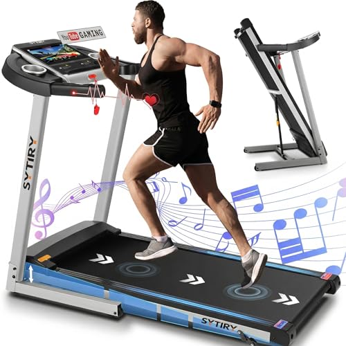 Image of Treadmills for Home with TV Screen and WiFi,Smart Foldable Treadmill Machine,3D Virtual Sports Scene,HiFi Speakers,Popular APP for Social Networking,Video,and Search,Walking Pad Treadmill