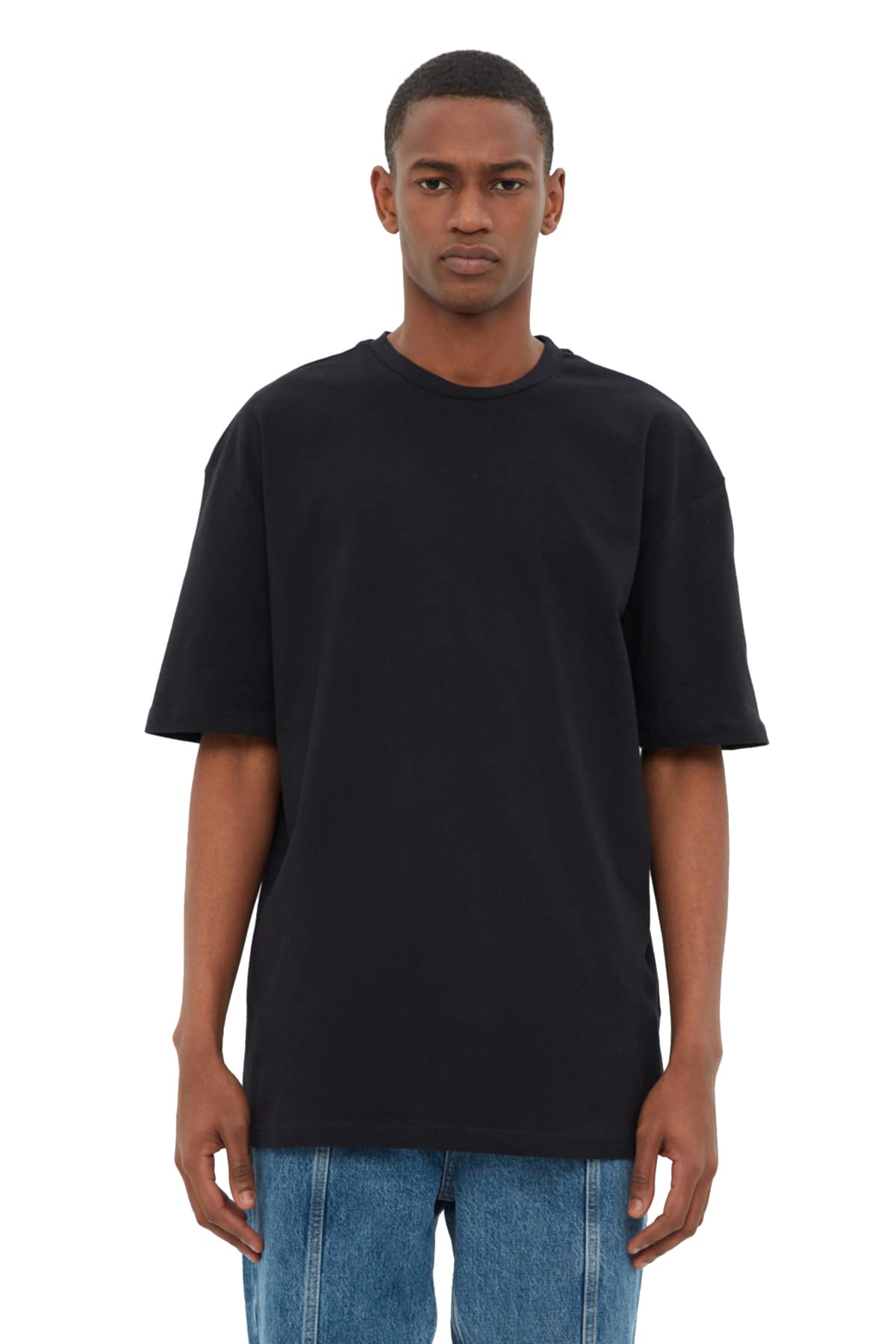 Trendyol Man Basics Relaxed fit Basic Crew Neck Knit T-Shirt Schwarz
