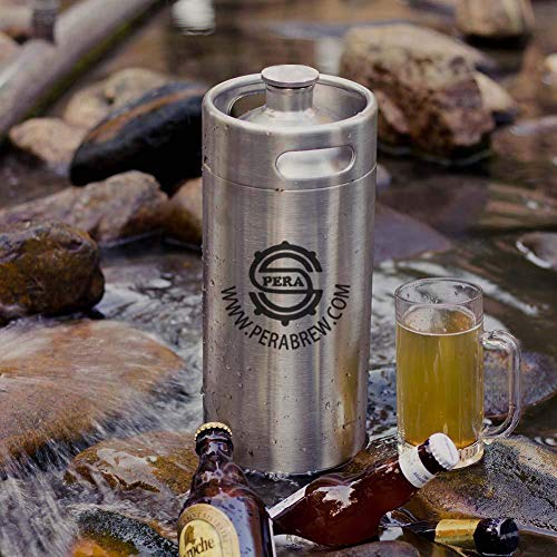 PERA Beer Mini Kegs 128 OZ for Craft beer Dispenser CO2 regulator with beer faucet taps - Thumbnail 6