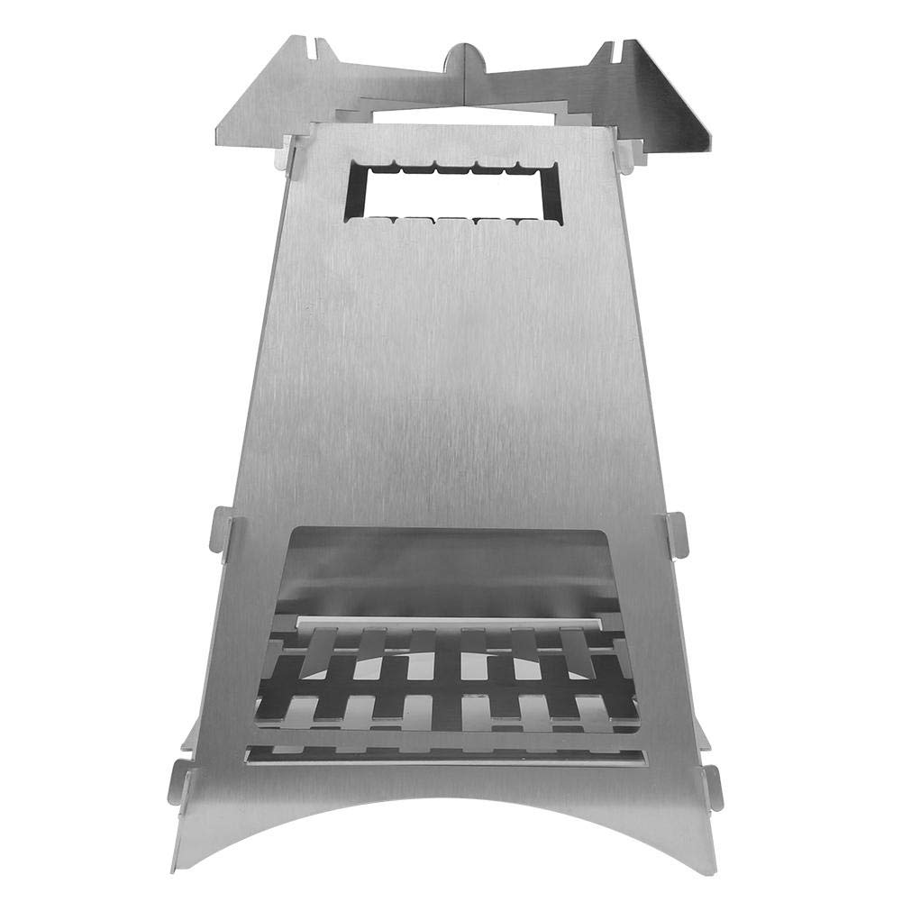 Ubersweet® Camping Firewood Stove, Portable Stainless Steel Camping Direct-Fired Type Firewood Stove, Suitable for Fishing/Outdoor Survival'