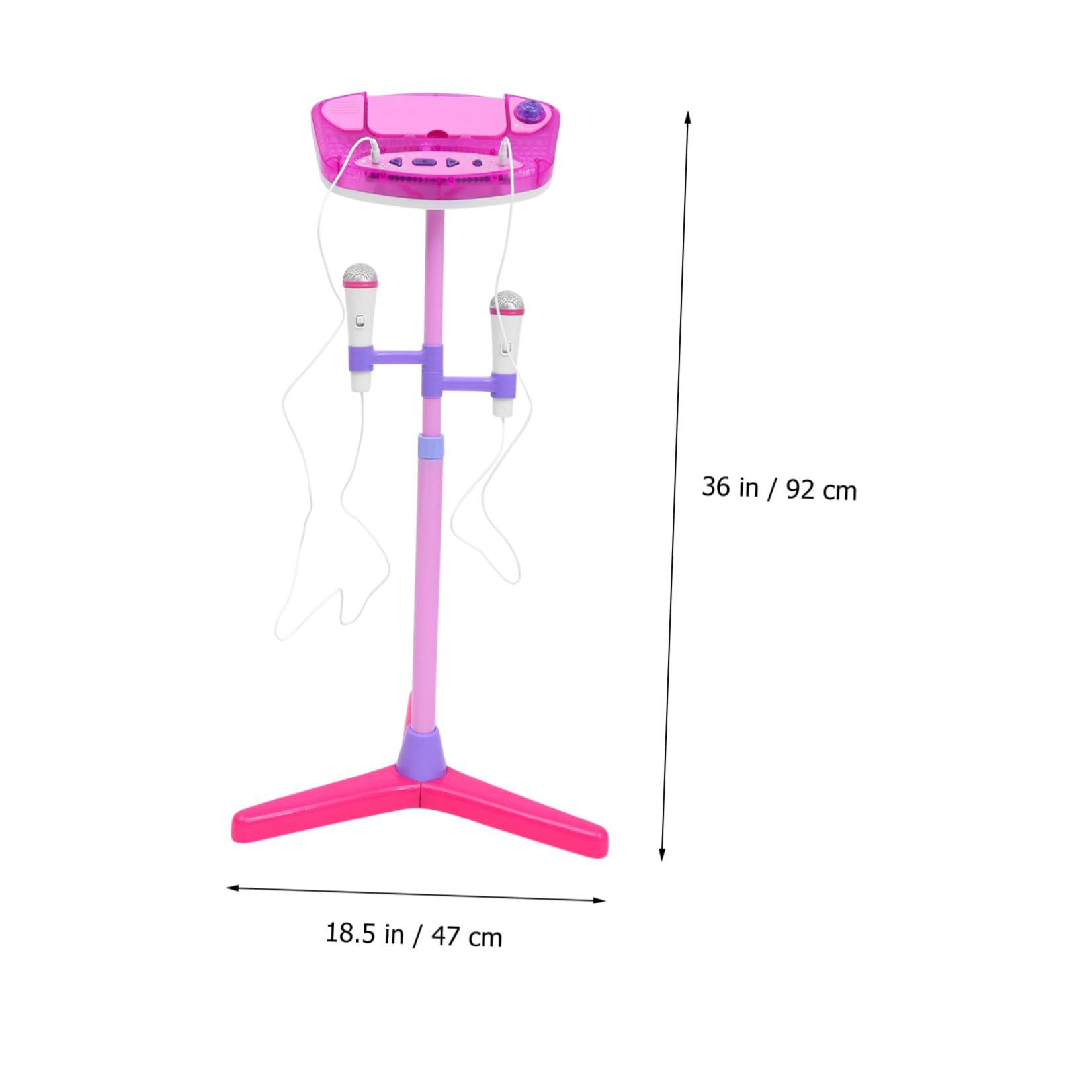 Microfoni Karaoke Giocattolo Rosa con Supporto Doppio Microfono Interattivo per Canto e Gioco Musicale Educativo