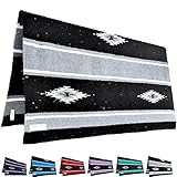 Majestic Ally 36'x 34' Navajo Design Acrylic Saddle Blanket -2.4 lbs (Gray and Black)