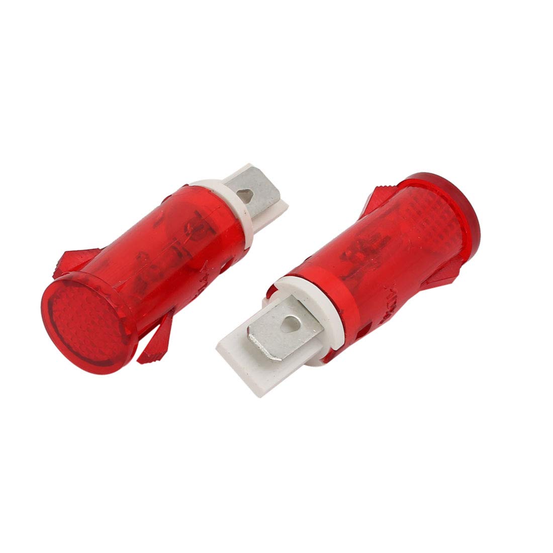 sourcingmap 2 Pcs DC12V/24V AC220V MDX-14A Bulb Round Head Plastic Indicator Pilot Light Signal Lamp