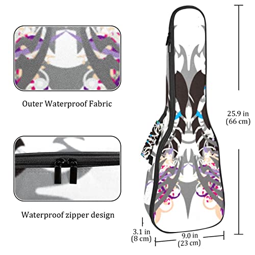 JRHEJTHH Durable Ukulele Bag Water Resistent Ukulele Case with Adjustable Shoulders for 21 23 24 inch Thick Padding Personalized Butterfly Pattern - Les Beatles, Paul McCartney, John Lennon, RIngo Starr, George Harrison JRHEJTHH Durable Ukulele Bag Water Resistent Ukulele Case with Adjustable Shoulders for 21 23 24 inch Thick Padding Personalized Butterfly Pattern – Image 5