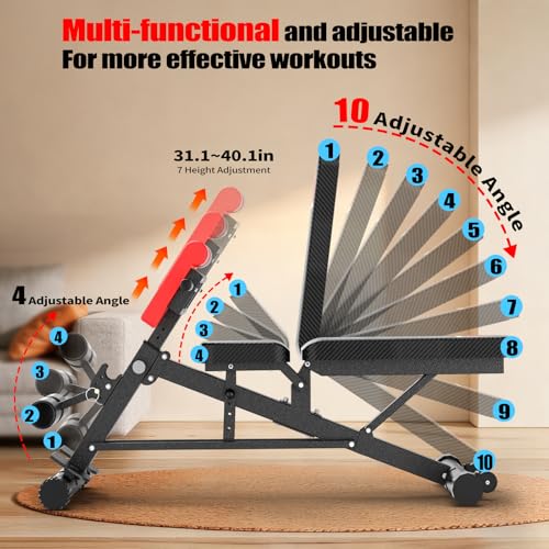 Image of K KiNGKANG Adjustable Weight Bench,Multi-Functional Roman Chair for Full All-in-One Body Workout Hyper Back Extension and Sit up
