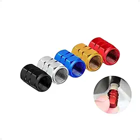 Kit 4 Tampa Bico Válvula Alumínio Pneu Capa Automotiva para Carro Moto Caminhão Bicicleta Bike Acessórios Bicicleta Acessórios para Moto Bico de Pneu Biquinho de Pneu Pino de Bicicleta Pito (Preto)