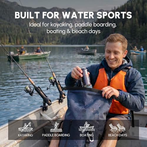 Image of Premium Roll Top Closure Cooler Backpack | Kayaking Beach Paddle Boarding Watersports, 24 Hours Insulated Leak Proof Zipperless Soft Cooler for Men for Fishing