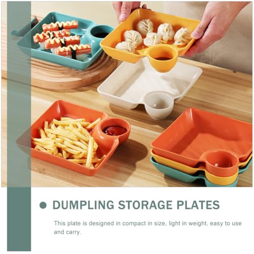 Set de 4 platos cuadrados de plástico para snacks miniatura 4