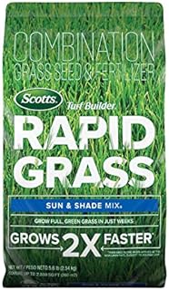 Scotts Turf Builder Rapid Grass, Grass Seed Sun and Shade Mix for Full, Green Grass in Weeks, 5.6 lbs.