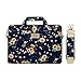 MOSISO Funda Protectora Compatible con 13 Pulgadas MacBook Air/MacBook Pro,13-13.3 Pulgadas Computadora Portátil, Bolsa de Hombro Poliéster Coreopsis Maletín de Transporte con Cinturón de Carro