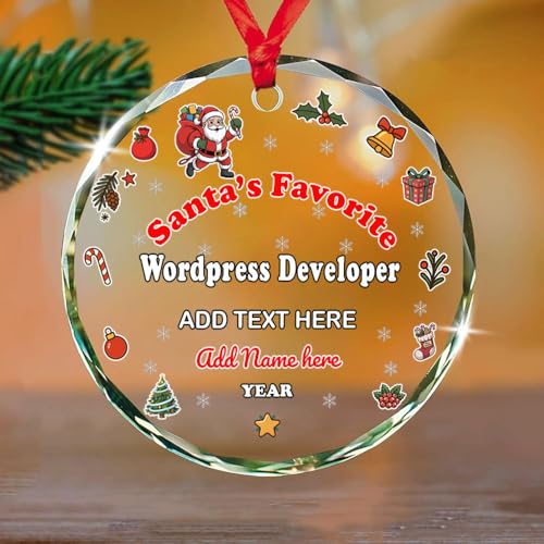 Custom WordPress Developer Ornament Christmas 2025, Ornament with Name and Year, WordPress Developer Appreciation Gift, Xmas Tree Decorice, Family and Friends SNGRCp