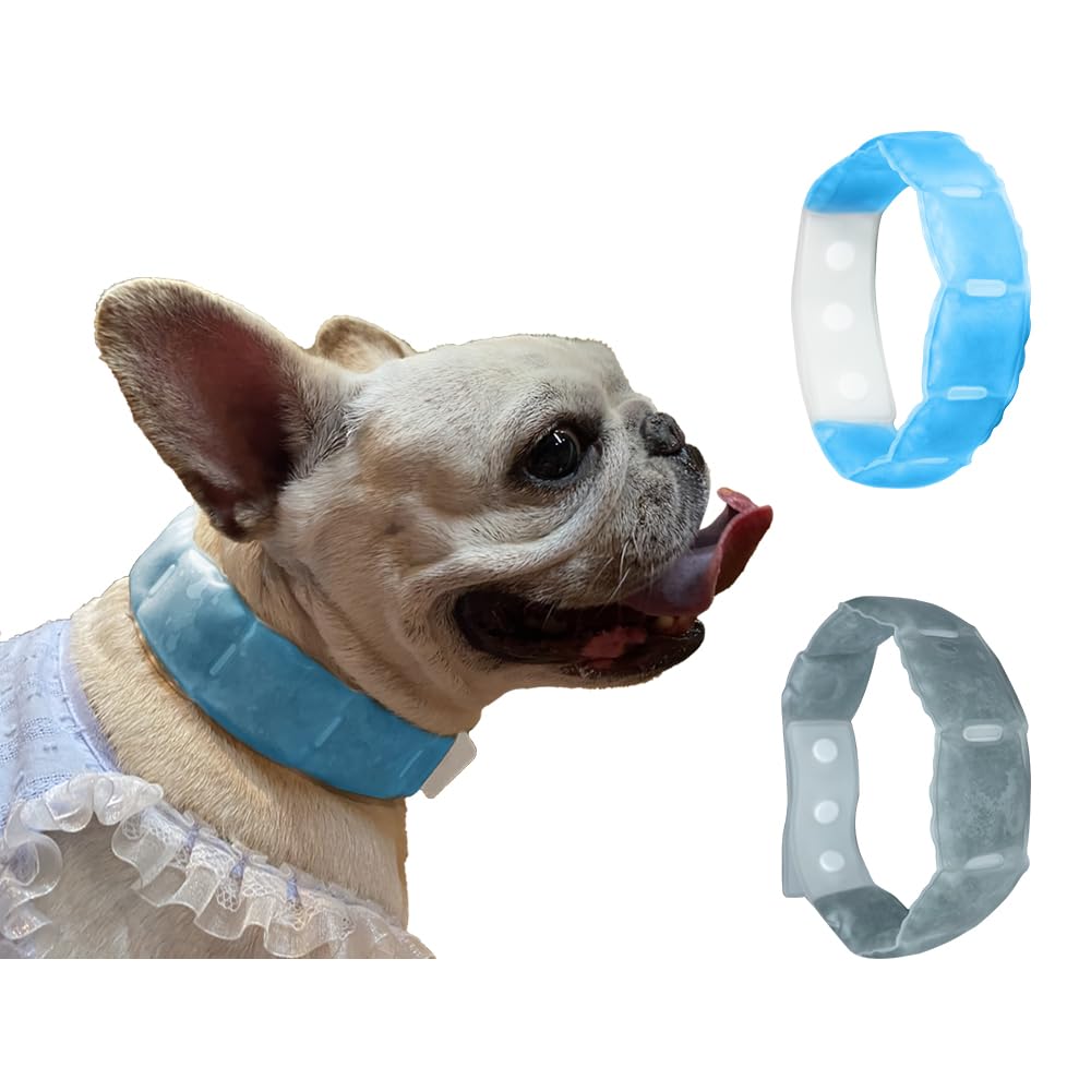 Watshine【獣医師監修】犬 クールネック 首冷やす ペット用 ひんやりリング ネッククーラー PCM 素材 28℃自然凍結 軽量タイプ クールリング 持続冷却 繰り返し使用可能 サイズ調整可能 脱落防止設計 暑さ対策 夏用品 散歩・アウトドア向け