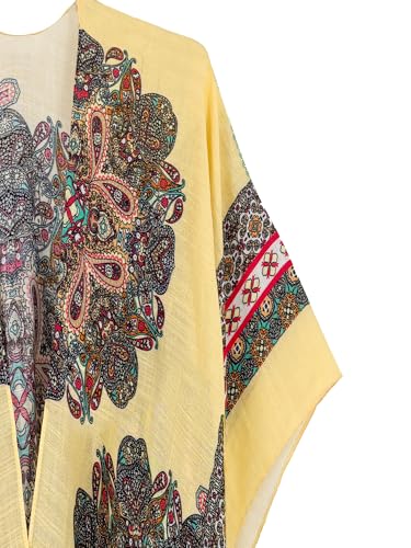 Image of Breezy Lane Women's Kimono Cardigan Summer Swimsuit Coverups Beach Cover Up with Floral Print for Vacation
