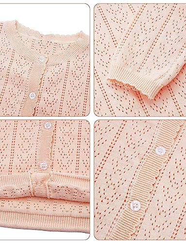 Kids Baby Girls Cotton Knit Thin Sweater Cardigans Solid Long Sleeve Button Sweaters for Summer Spring Fall2