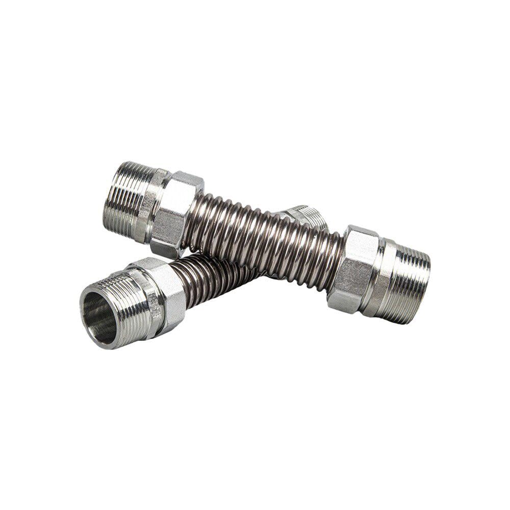 Manguera De Agua Flexible Corrugada BSP De Acero Inoxidable 304, Conexión De Metal BSP De 1/2" 3/4" 1", Línea De Suministro De Agua Fría Y Caliente, 20-100 Cm De Longitud, 1 Pieza(1",100cm)