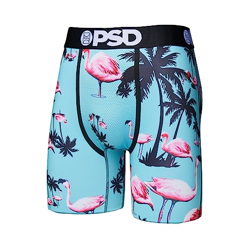 PSD Underwear Mens Boxer Briefs - Flamingo Jungle 3 Pack, 7 Inch Inseam, Moisture-Wicking, 4-Way Stretch, Boxer Briefs for Men Pack, 2X-Large3