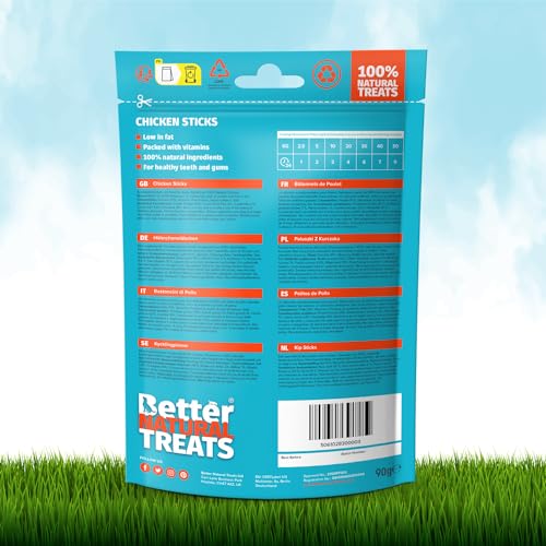 Better Natural Chicken Sticks, Natural Treats for Dogs Chews made with 100% Real Chicken Breast, Low in Fat with High Protein - Image 3