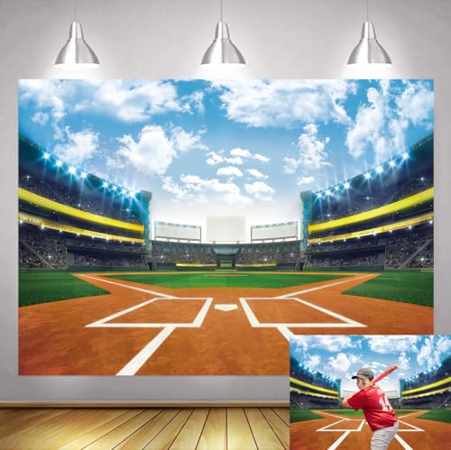 Fondo fotográfico baseball 8x6 ft para fiestas y eventos miniatura 1