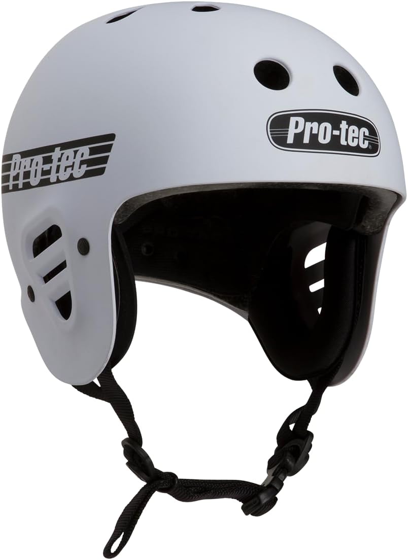 ( Size Large)Pro-Tec Full Cut Certifie d Skateboard Helmet, Ideal for Skateboarding, Bicycling, BMX and Roller Skating, Large– White Matte