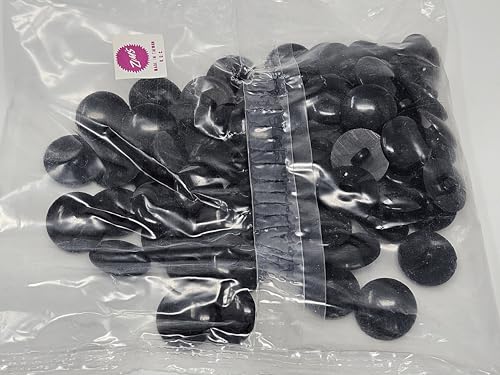 Zim's 18mm Round Black Flat Plastic Sew-On Safety Eyes for Craft Amigurumi Dolls or Puppets (Bulk Pack of 144)