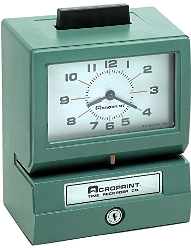 Acroprint 125RR4 Heavy Duty Manual Time Recorder for Month, Date, Hour (0-23) and Hundreths Time Clock