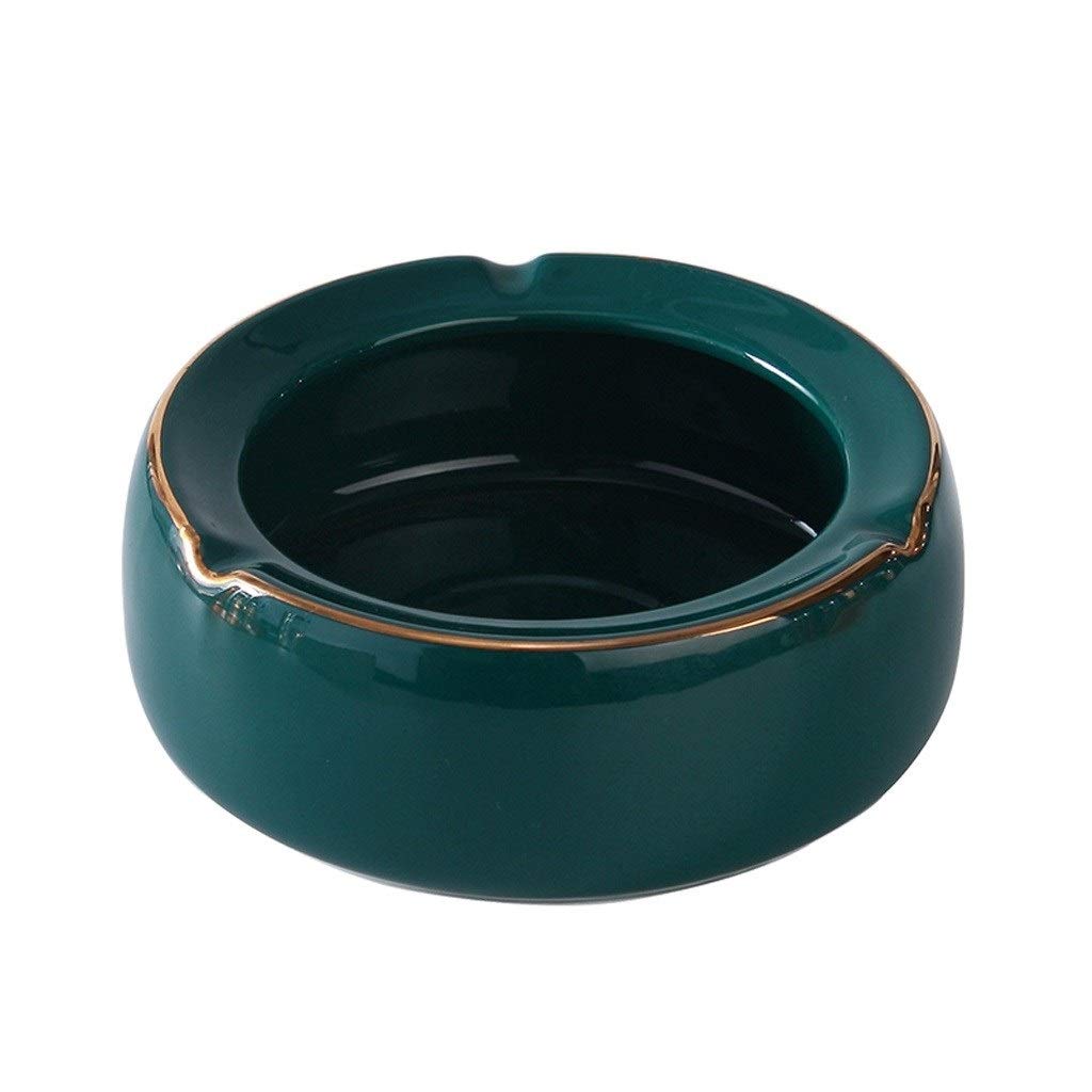 ashtray, Desktop Ashtray Ceramic for Cigarettes, Smoking Ash Tray(Green)