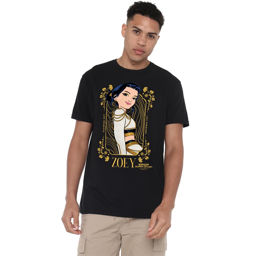 Kpop Demon Hunters Zoey Golden Frame Unisex T Shirt, Black, XX-Large