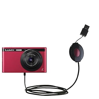 Gomadic USB Power Port Ready Retractable USB Charge USB Cable Wired Specifically for The Panasonic Lumix Xs1 and Uses Tipexchange