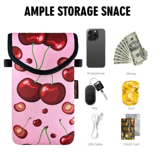 Image of Neoprene Phone Sleeve Pouch Case Bag for Men Women w /Crossbody Strap /Neck Lanyard for iPhone 17 /16 /15 /14 Pro Max, Samsung S25，Pixel 10