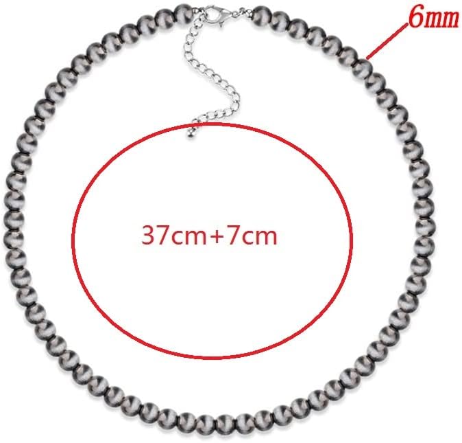 Navajo Western Pearl Necklace - Vintage Boho Choker with Turquoise Stones for Women - Image 5