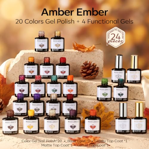 Image of modelones Gel Nail Polish Changing Glitter 20 Colors Primer Top Base Coat