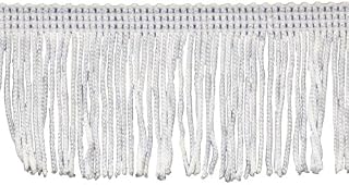 Chainette Fringe 10-Yard Polyester Fringe Rolls for Arts and Crafts, 2-Inch Long, White