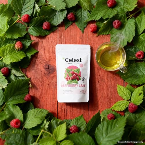 Image of Celest Raspberry Leaf Tea | Red Raspberry Leaf Tea - 50 Teabags
