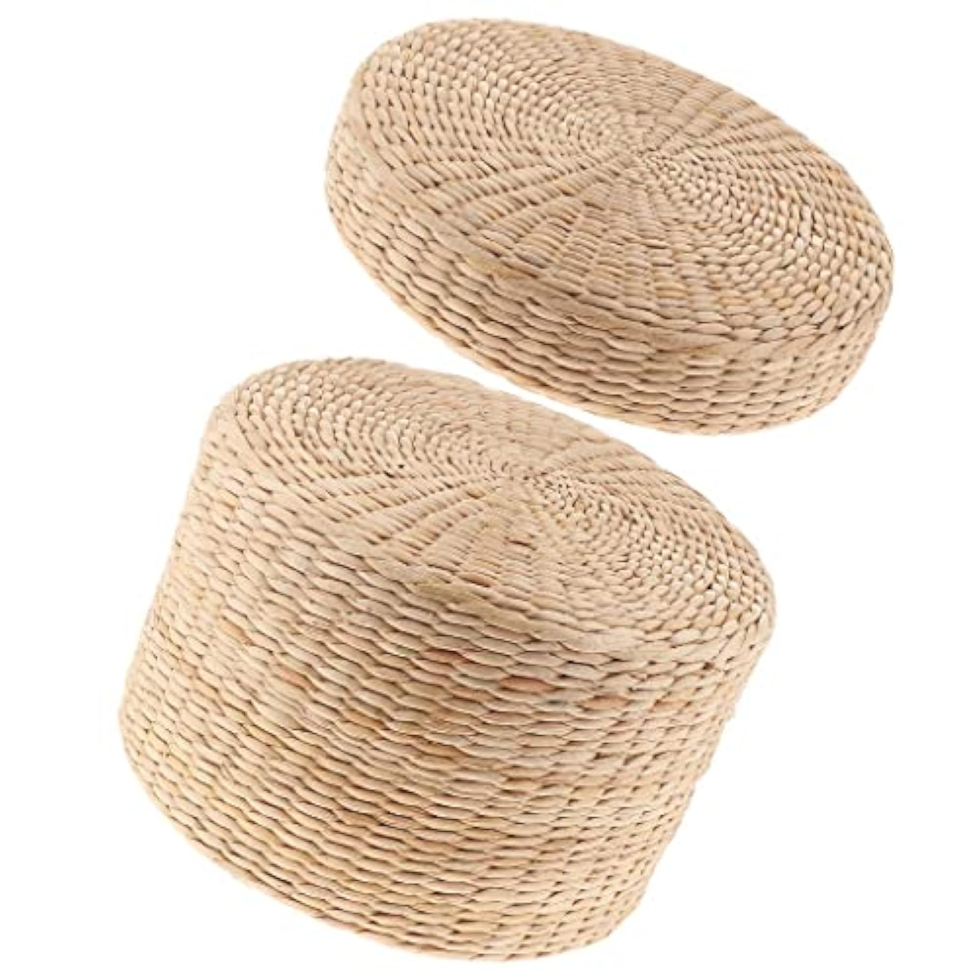2 Pieces Japanese Straw Cushion Tatami Floor Cushion
