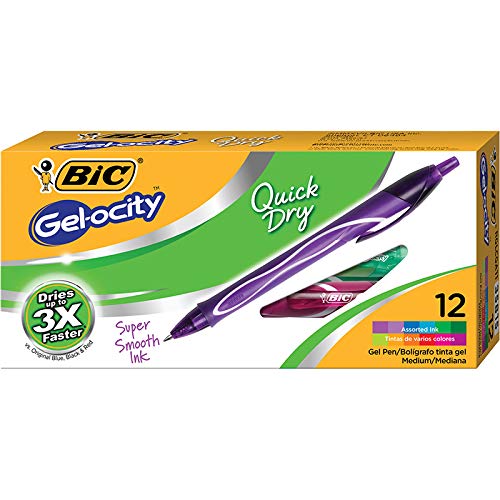 Bolígrafos retráctiles gel BIC Gel-ocity 12 unidades