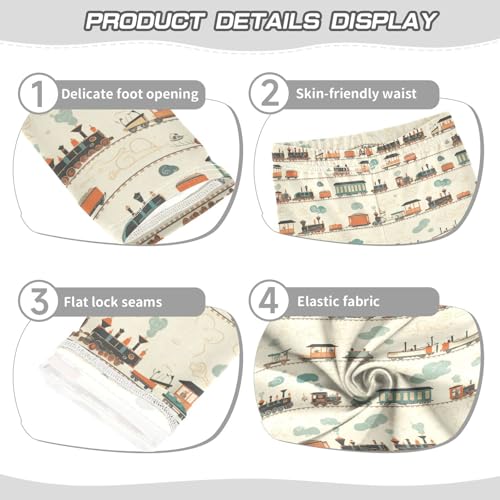 KLL Funny Steam Train Girls Active Leggings Soft High Waisted Lounge Pants Sports3