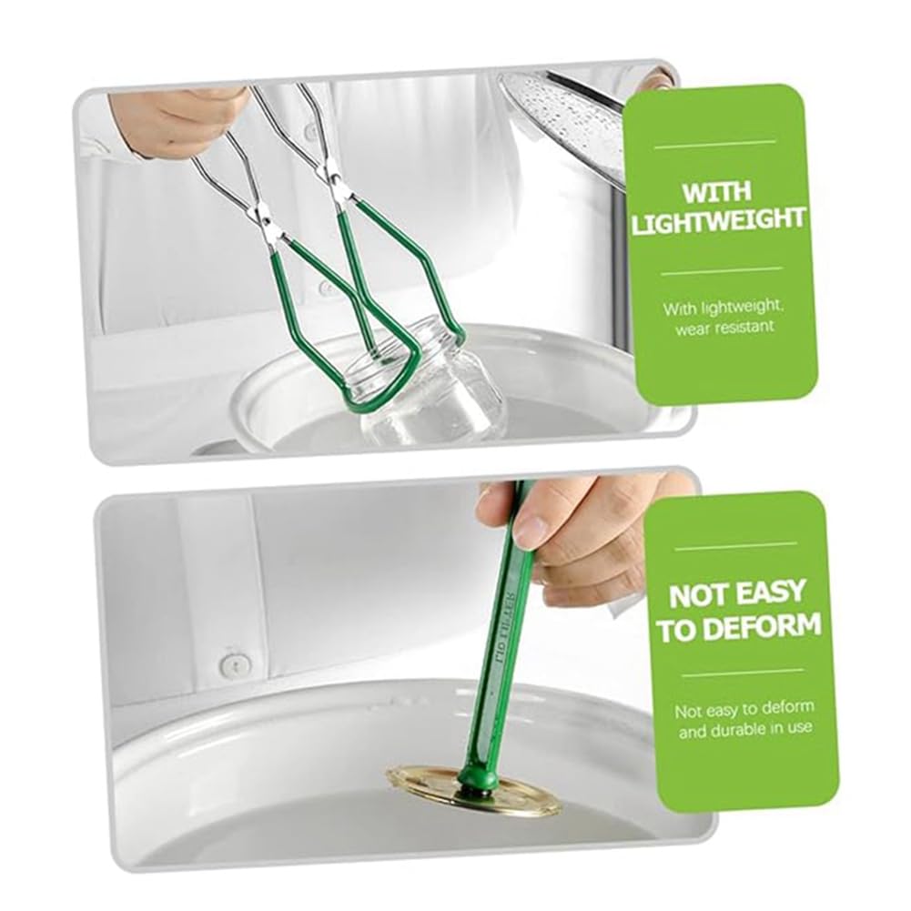 Set di 7 attrezzi per conserve, barattoli a pressione per inscatolare, per la casa, pinze per conserve per conserve, imbuto per conserve, vetro, verde, facile da usare