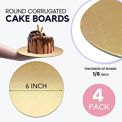 Goiio GO-2205172104 4 Pack Cake Boards Golden Round Cake Circles 6 thumb #3