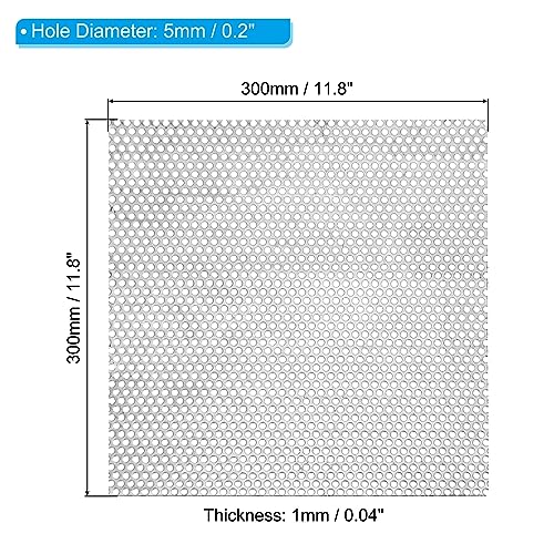 PATIKIL 11.8" x 11.8" 304 Stainless Steel Perforated Sheet - Image 2