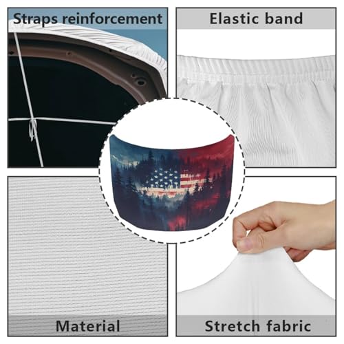 Image of American Flag Car Hood Cover Protector Waterproof Sunproof Car Hood Flag 4th of July Patriotic Decorations Auto Accessories for SUV Sedans Trucks Pickup