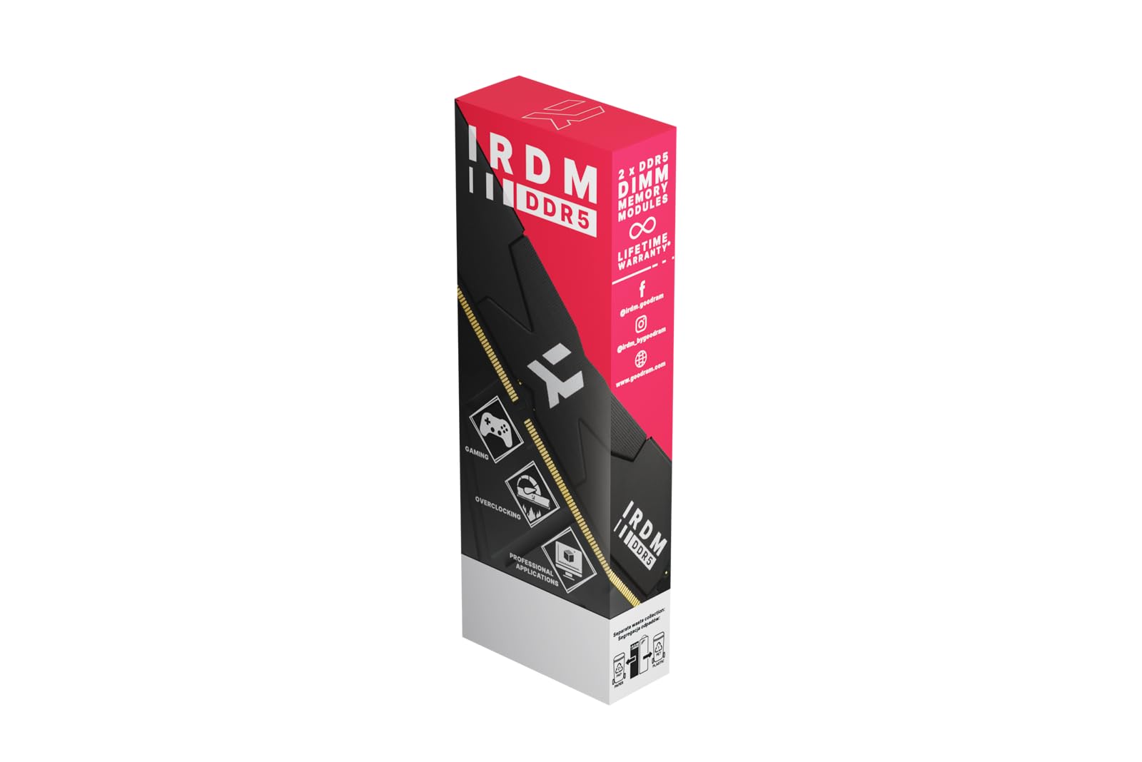Goodram - Moduł Pamięci RAM GOODRAM DDR5 IRDM - 16GB 5600MHz CL36 SR DIMM BLACK V SILVER - dla Graczy i Profesjonalistów - Płynna i Stabilna Praca