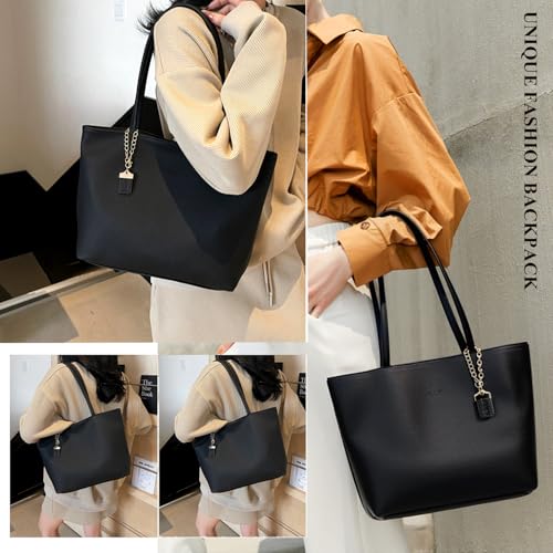 Bolso Tote para mujer con cierre, cuero suave y amplio miniatura 6