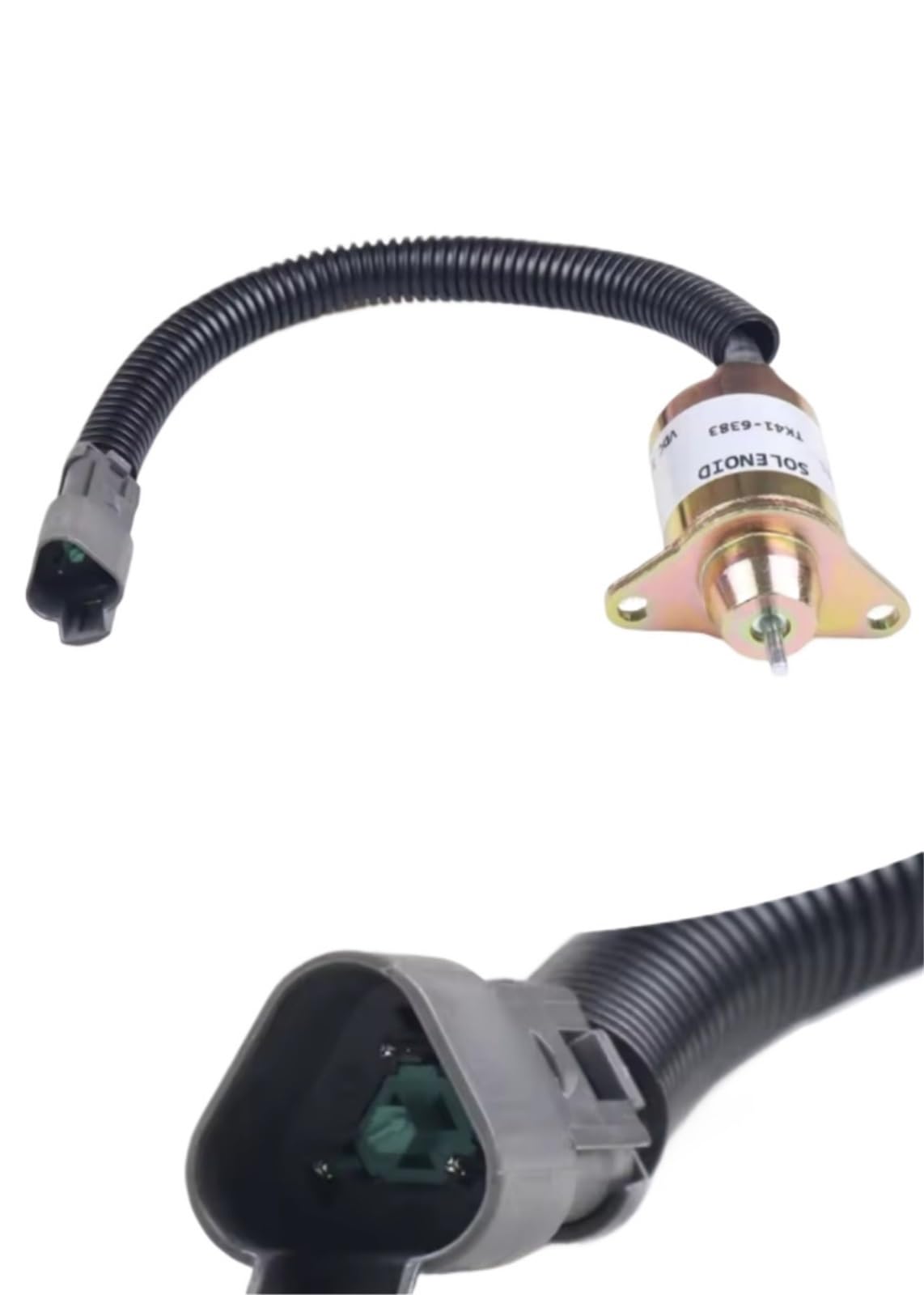 Transmission Solenoid 12V Diesel Engine Stop Solenoid 41-9100 1500-3024 1500-3076 1503ES-12S5SUC11S 41-6383 for Yanmar Solenoid Valve(41-6383 12v)