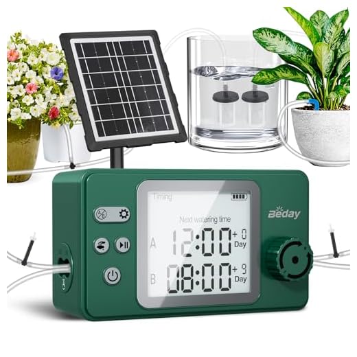 Solar Powered Dual Pump Drip Irrigation Kit for Outdoor Indoor Plants, 2-Zone Smart Self-Watering System with USB Charging, Automatic Plant Waterer for Garden Patio Balcony Vacation