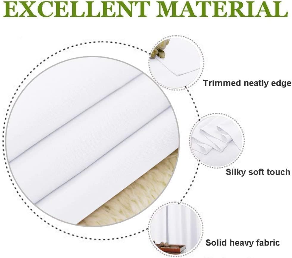 Image of Triple Pinch Pleated Blackout Curtains Thermal Insulated Room Darkening Curtains for Bedroom /Livingroom Pack of 2 Panels, Tiebacks, Hooks (White)